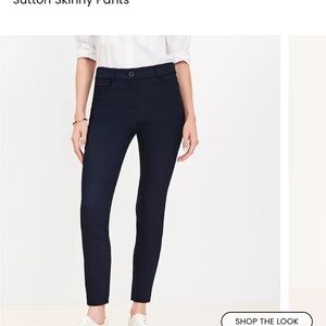 LOFT Sutton Skinny Pants Navy